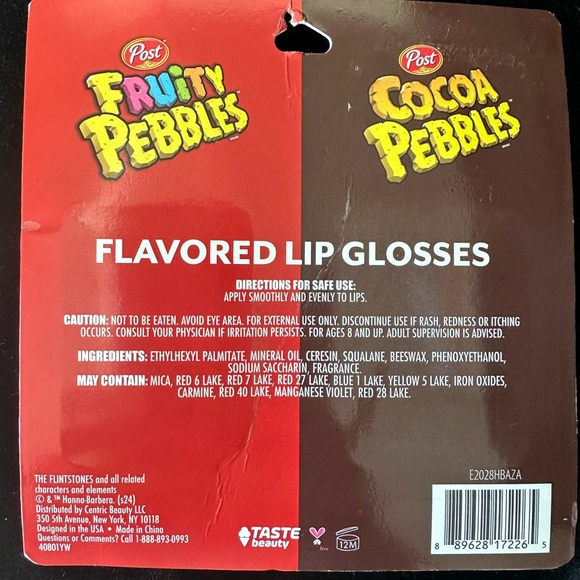 Taste Beauty Post Fruity & Cocoa Pebbles Set
 Flavored Lip Balm Gloss New pkg - Picture 2 of 3